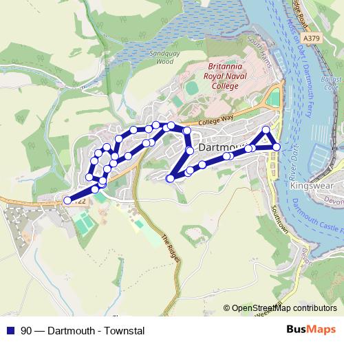 90 bus Line Map