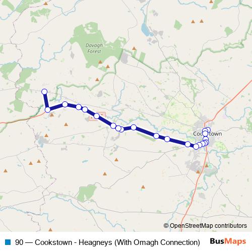 90 bus Line Map