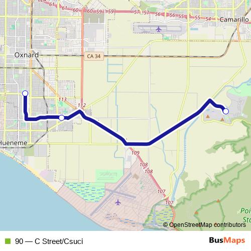 90 bus Line Map