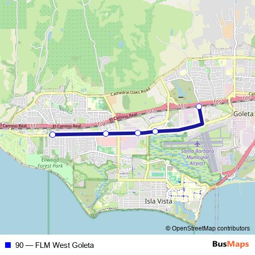 90 bus Line Map