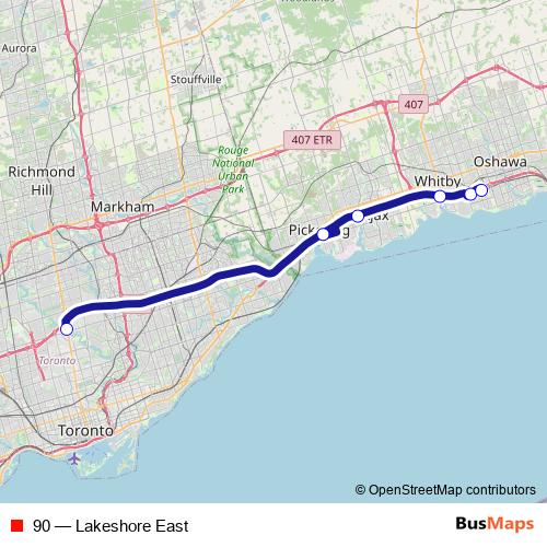 90 bus Line Map