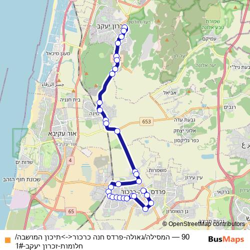 90 bus Line Map