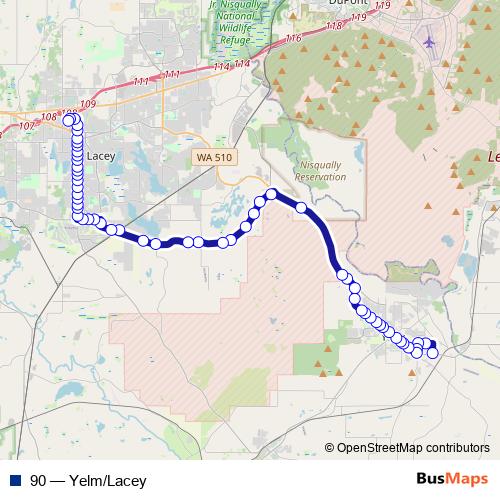 90 bus Line Map