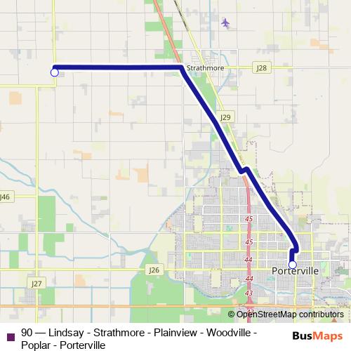 90 bus Line Map