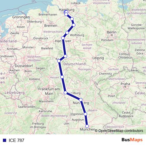 ICE 787 rail Line Map
