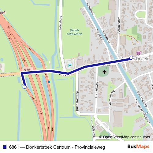 6861 bus Line Map