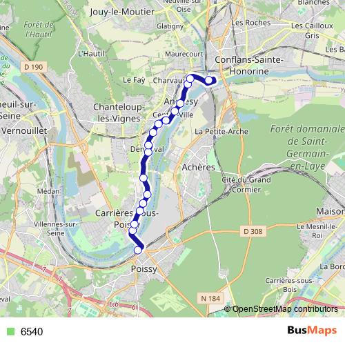 6540 bus Line Map