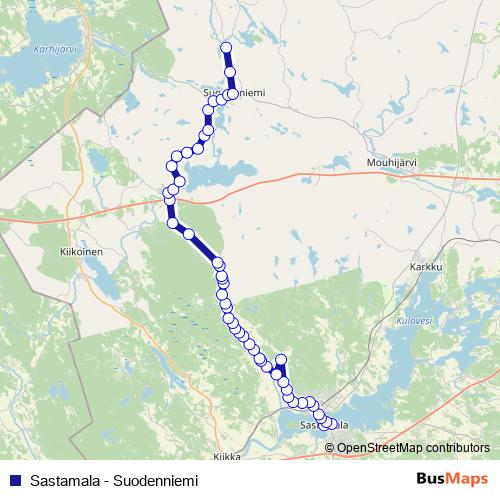 Sastamala - Suodenniemi bus Line Map