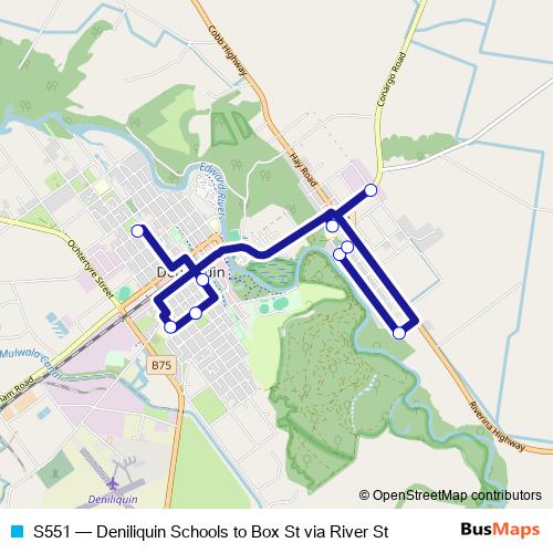 S551 bus Line Map
