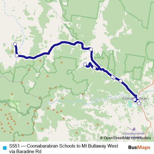 S551 bus Line Map