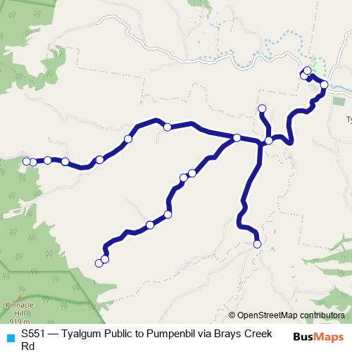 S551 bus Line Map