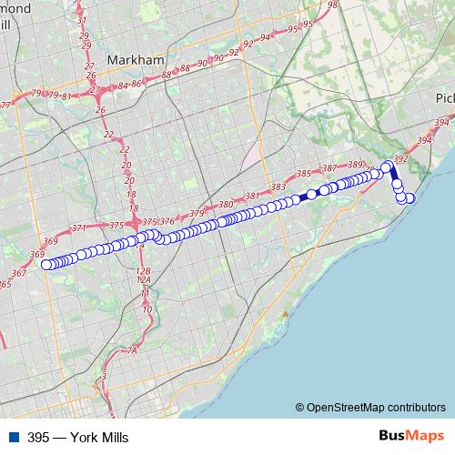 395 bus Line Map