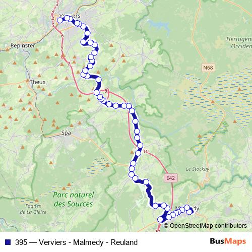 395 bus Line Map