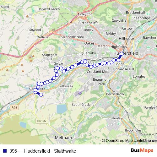 Bus 395 Huddersfield - Slaithwaite in Huddersfield by Stotts Coaches