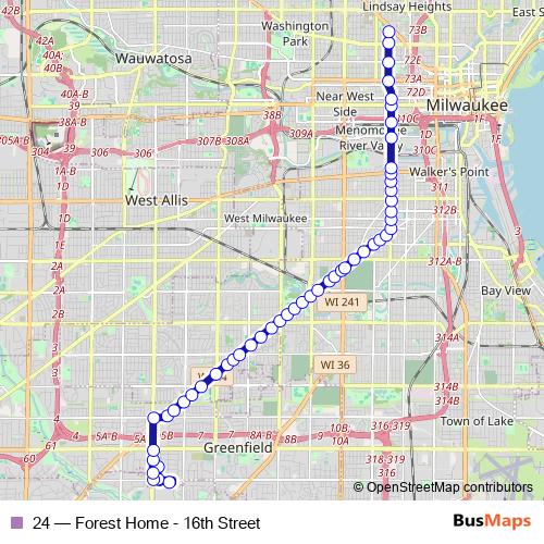 24 bus Line Map