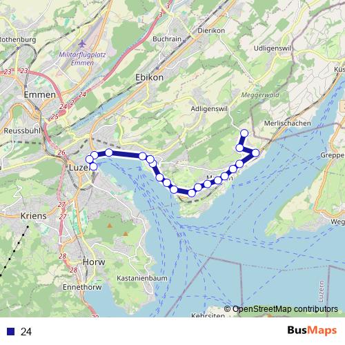 24 bus Line Map