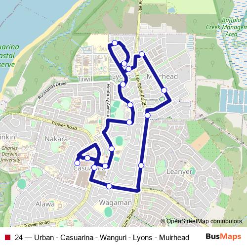 24 bus Line Map