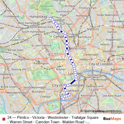 24 bus Line Map