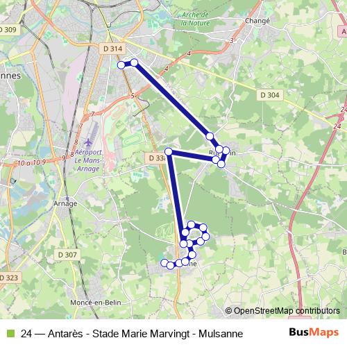 24 bus Line Map