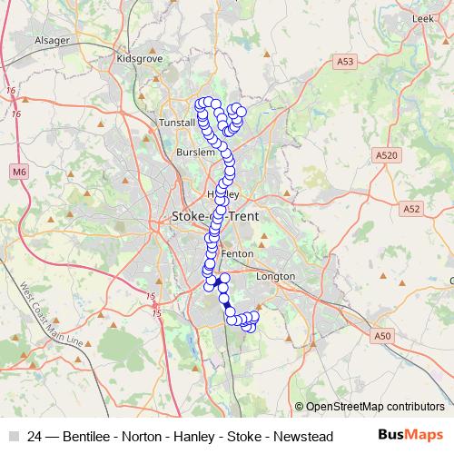 24 bus Line Map