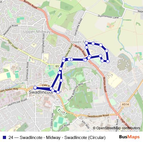 24 bus Line Map