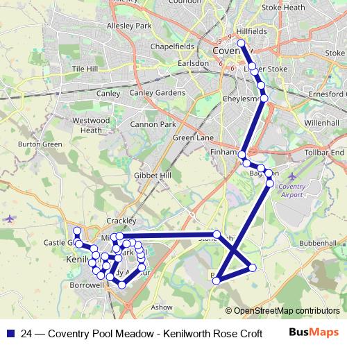 24 bus Line Map