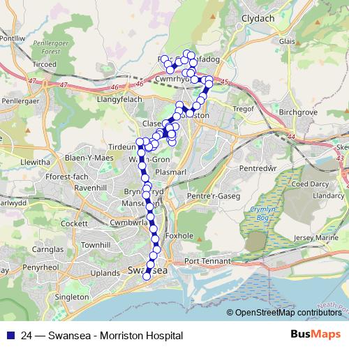 24 bus Line Map