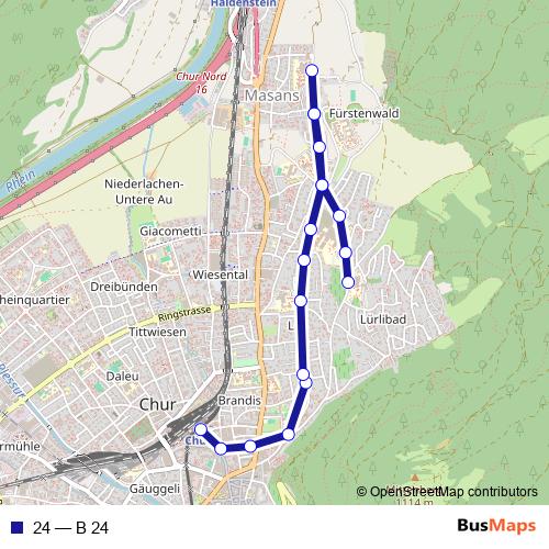 24 bus Line Map