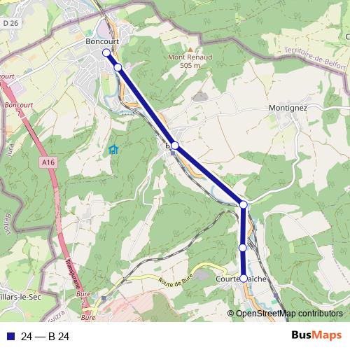 24 bus Line Map