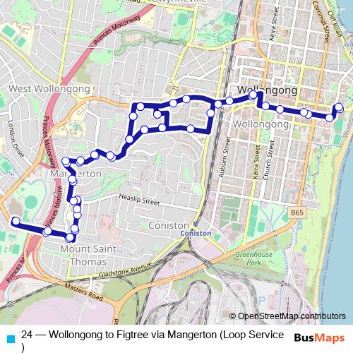 24 bus Line Map