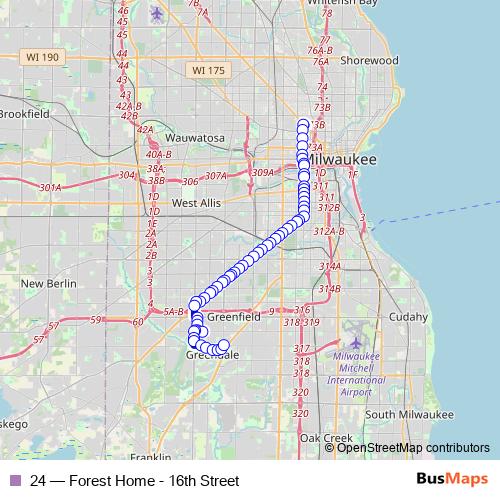 24 bus Line Map