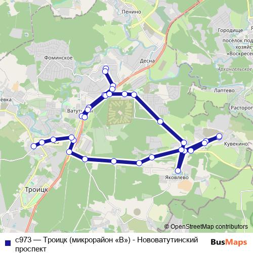 с973 bus Line Map