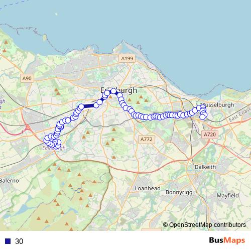 30 bus Line Map