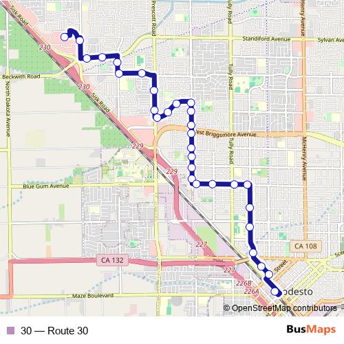 30 bus Line Map
