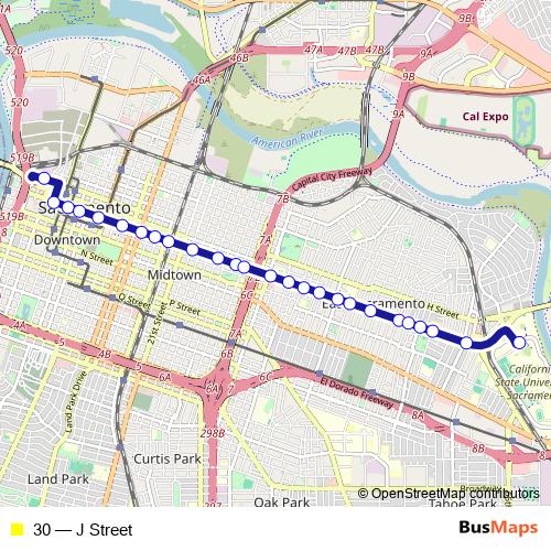 30 bus Line Map