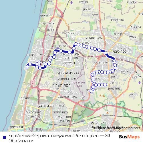 30 bus Line Map