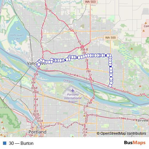 30 bus Line Map