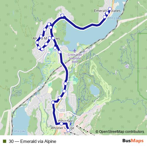 30 bus Line Map
