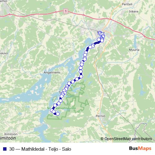 30 bus Line Map