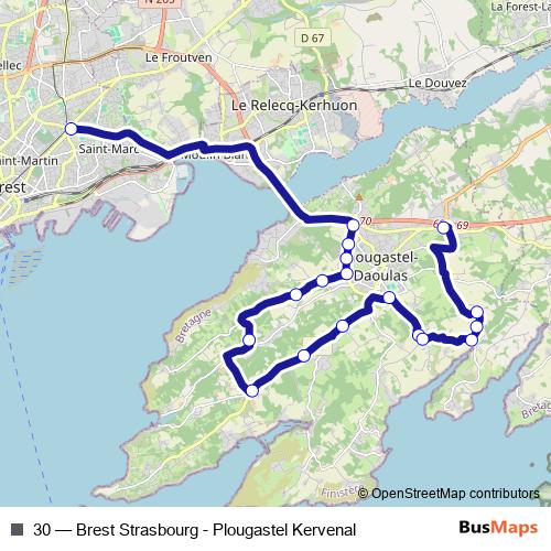 30 bus Line Map
