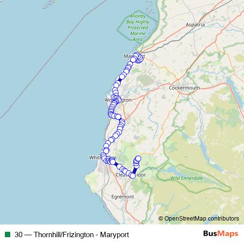 30 bus Line Map