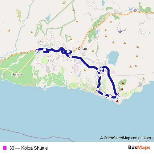 30 bus Line Map