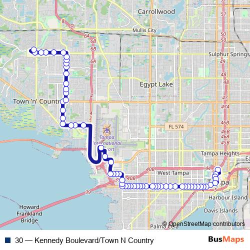 30 bus Line Map