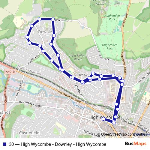 30 bus Line Map