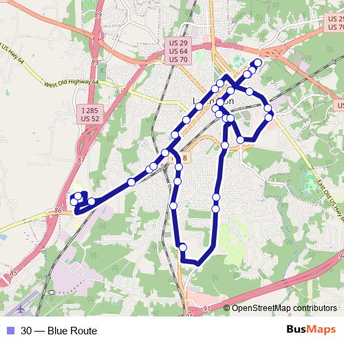 30 bus Line Map