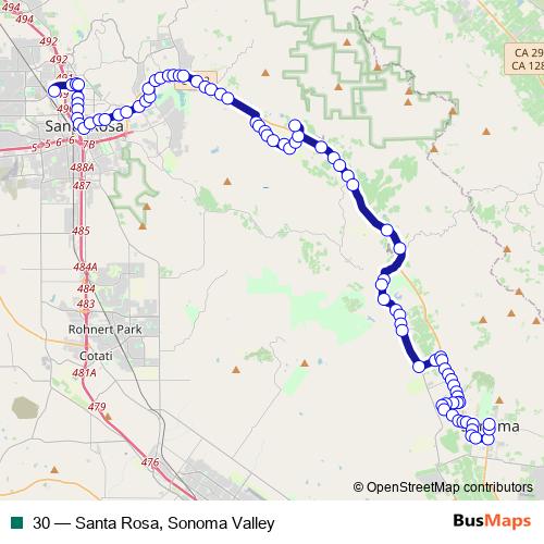 30 bus Line Map