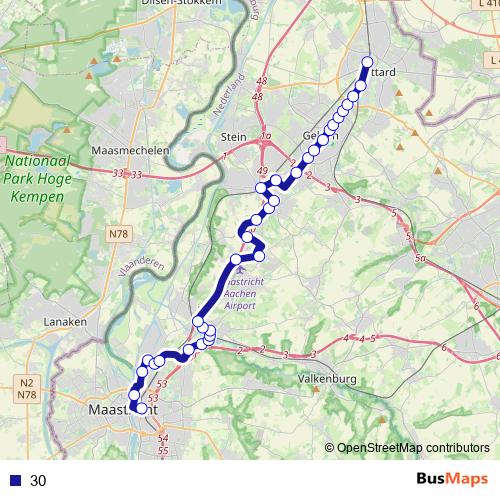 30 bus Line Map