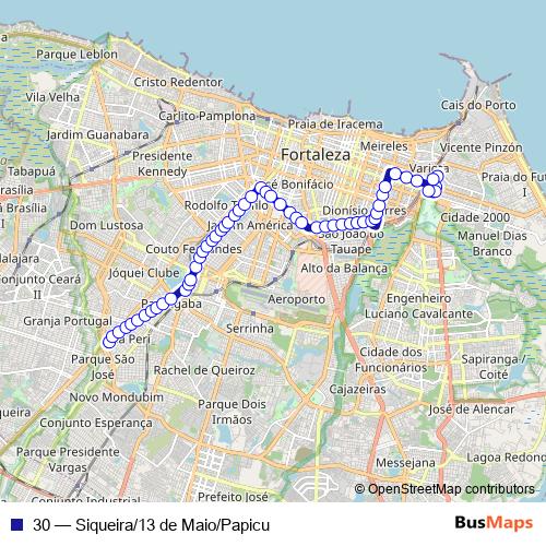30 bus Line Map