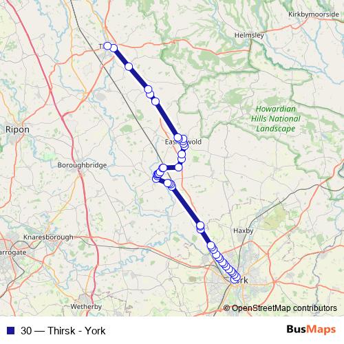 30 bus Line Map