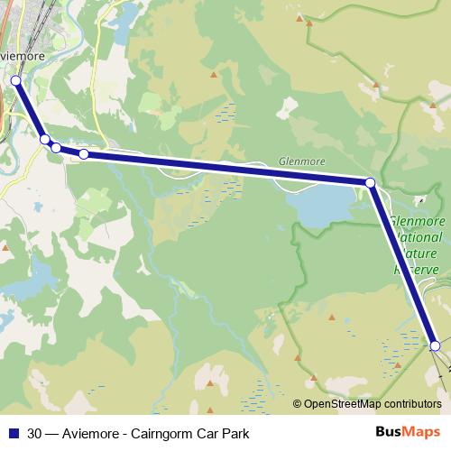30 bus Line Map